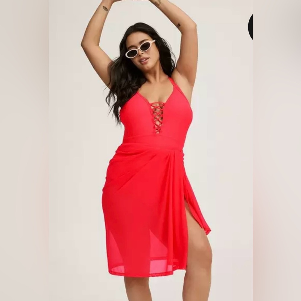 NWT Torrid Neon Coral Swim Sarong